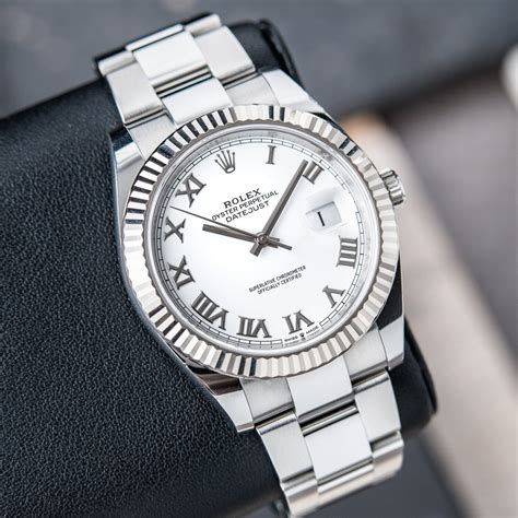 Rolex Datejust Oyster White Roman Dial Stainless  .